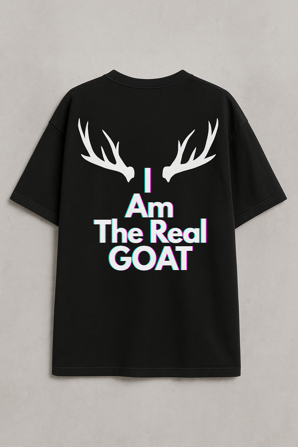 "I Am The Real GOAT" Graphic T-Shirt with Antlers