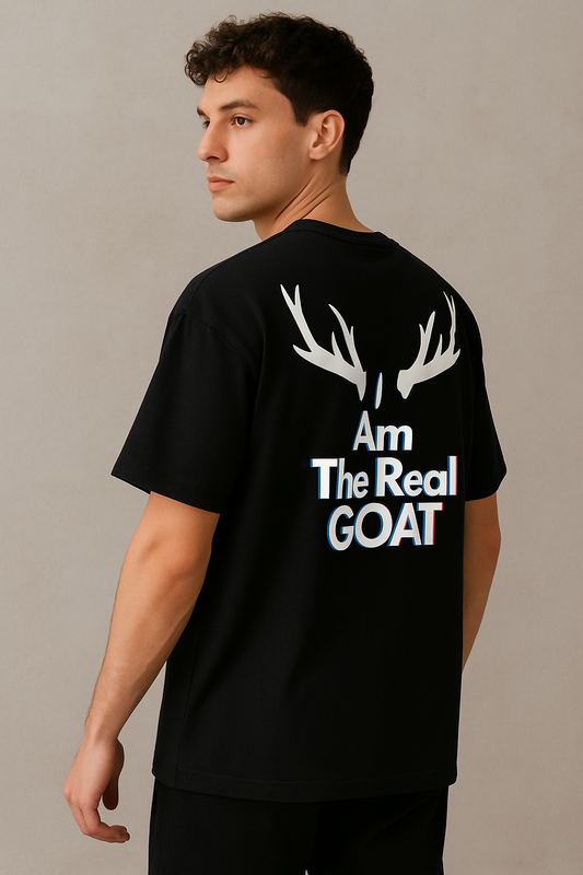 "I Am The Real GOAT" Graphic T-Shirt with Antlers
