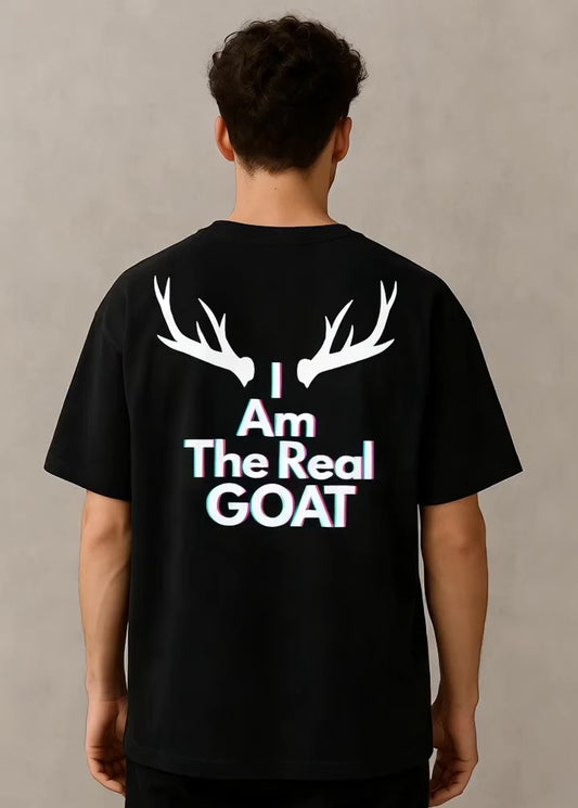 "I Am The Real GOAT" Graphic T-Shirt with Antlers